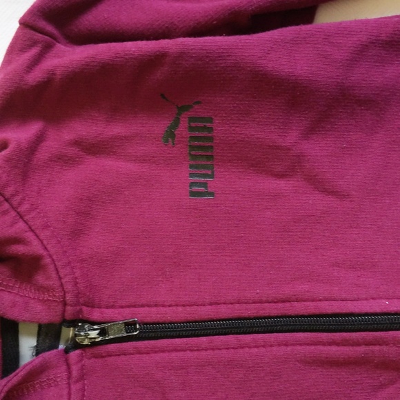 puma unisex maroon purple zip-up hoodie sweatshirt 3T toddler - Picture 2 of 8